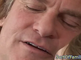 Teen loves stepdads cock pounding her asshole